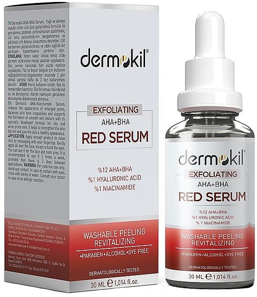 Exfoliating Face Serum - Dermokil Exfoliating AHA+BHA Red Serum — photo N1