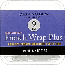 Fragrances, Perfumes, Cosmetics Narrow Nail Tips "French Smile+" - Dashing Diva French Wrap Plus White 50 Tips (Size 9)