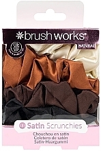 Fragrances, Perfumes, Cosmetics Satin Scrunchies, 4 pcs. - Brushworks Natural Satin Scrunchies