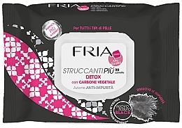 Fragrances, Perfumes, Cosmetics Makeup Remover Wipes - Fria Makeup Remover Plus Detox with Charcoal