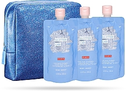 Fragrances, Perfumes, Cosmetics Set - Pupa Glitter Lab Shiny Remedy (bag + milk/200 ml + cream/200ml + scrub/200ml)