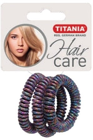 Anti Ziep Hair Tie, plastic, multicolor, 3 pcs, 5 cm - Titania — photo N6