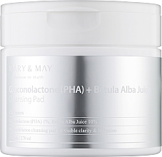 Face Cleansing Peeling Pads - Mary & May Gluconolactone (PHA) + Betula Alba Juice Cleansing Pad — photo N1