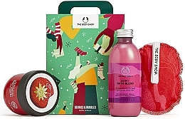 Fragrances, Perfumes, Cosmetics Set - The Body Shop Berries & Bubbles Bath Ritual (bath/foam/250ml + b/jogurt/200ml + sponge/1pc)