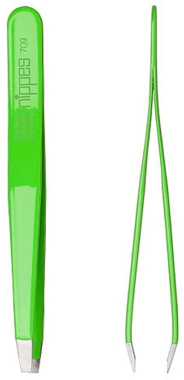 Straight Tweezers, Green, 9.5 cm - Nippes Solingen Tweezer 709 — photo N1