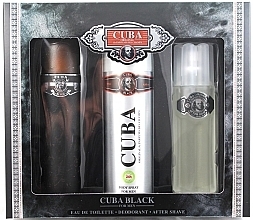 Cuba Black - Set (edt/100 ml + deo/200 ml + ash/lot/100 ml) — photo N1