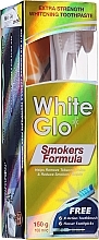 Set - White Glo Smokers Formula (toothpaste/100ml + toothbrush + toothpicks) — photo N1