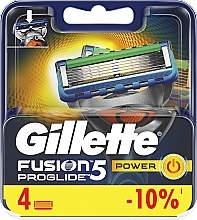 Shaving Razor Refills, 4 pcs. - Gillette Fusion ProGlide Power — photo N2