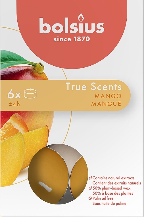 マンゴーティーライトセット、4H - Bolsius Mango Candle	 — photo N1