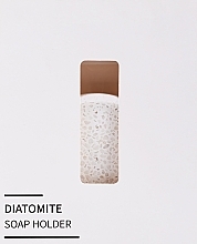 Diatomaceous Earth Soap Dish, white round with pebbles - Yeye — photo N2