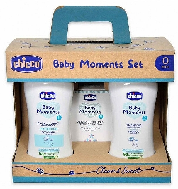 Set - Chicco Baby Moments Set Clear & Sweet (b/wash/200ml+sham/200ml+edc/100g) — photo N1