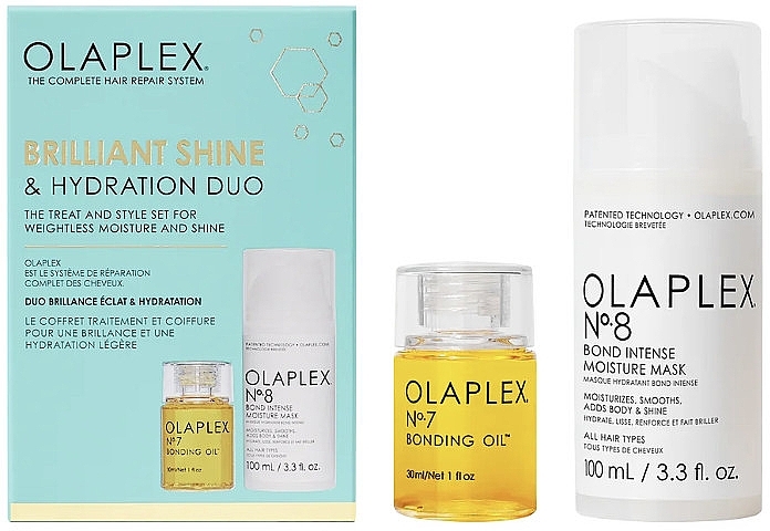 Set - Olaplex Brilliant Shine & Hydration Duo (h/oil/30ml + h/mask/100ml) — photo N1