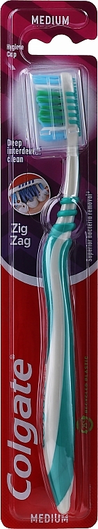 Toothbrush "Zigzag Plus" medium #2, gray-green - Colgate Zig Zag Plus Medium Toothbrush — photo N1