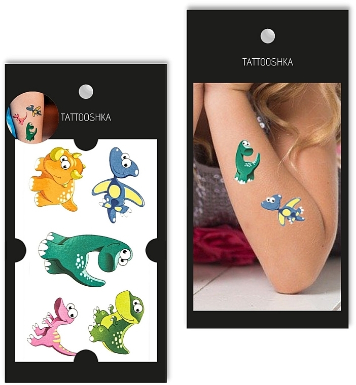 Kids Temporary Tattoo "Gentle Dinosaurs" - Tattooshka — photo N1