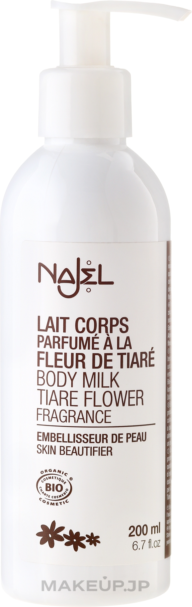 Perfumed Body Milk "Tiare Flower" - Najel Organic Body Milk Tiare Flower — photo 200 ml