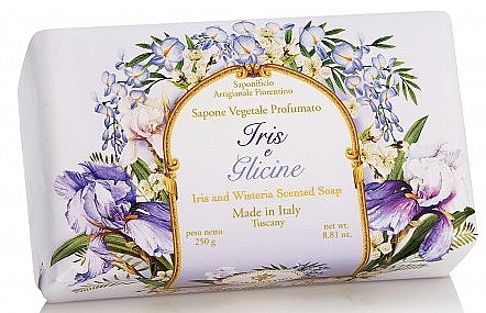 Natural Soap "Iris and Wisteria" - Saponificio Artigianale Fiorentino Iris And Wisteria Soap — photo N1
