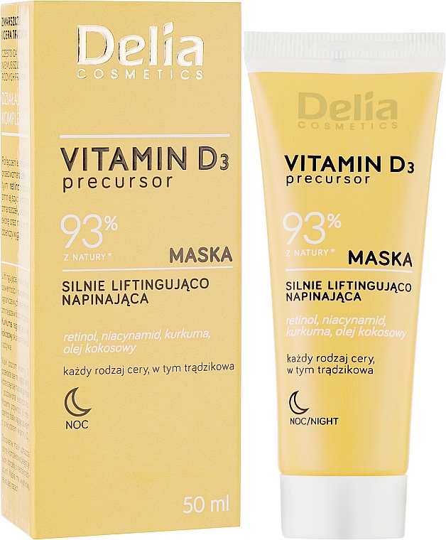 Lifting Night Face Mask with Vitamin D3 - Delia Vitamin D3 Precursor Night Mask — photo N2