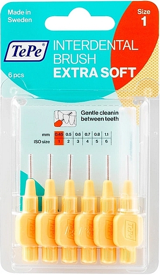 Interdental Brush Set 'Extra Soft', 0.45 mm - TePe Interdental Brush Extra Soft Size 1 — photo N1