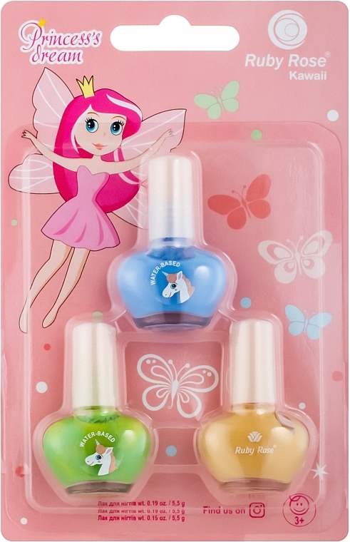 Kids Nail Polish Set, HB-K2109 - Ruby Rose Princess's Dream  — photo N1