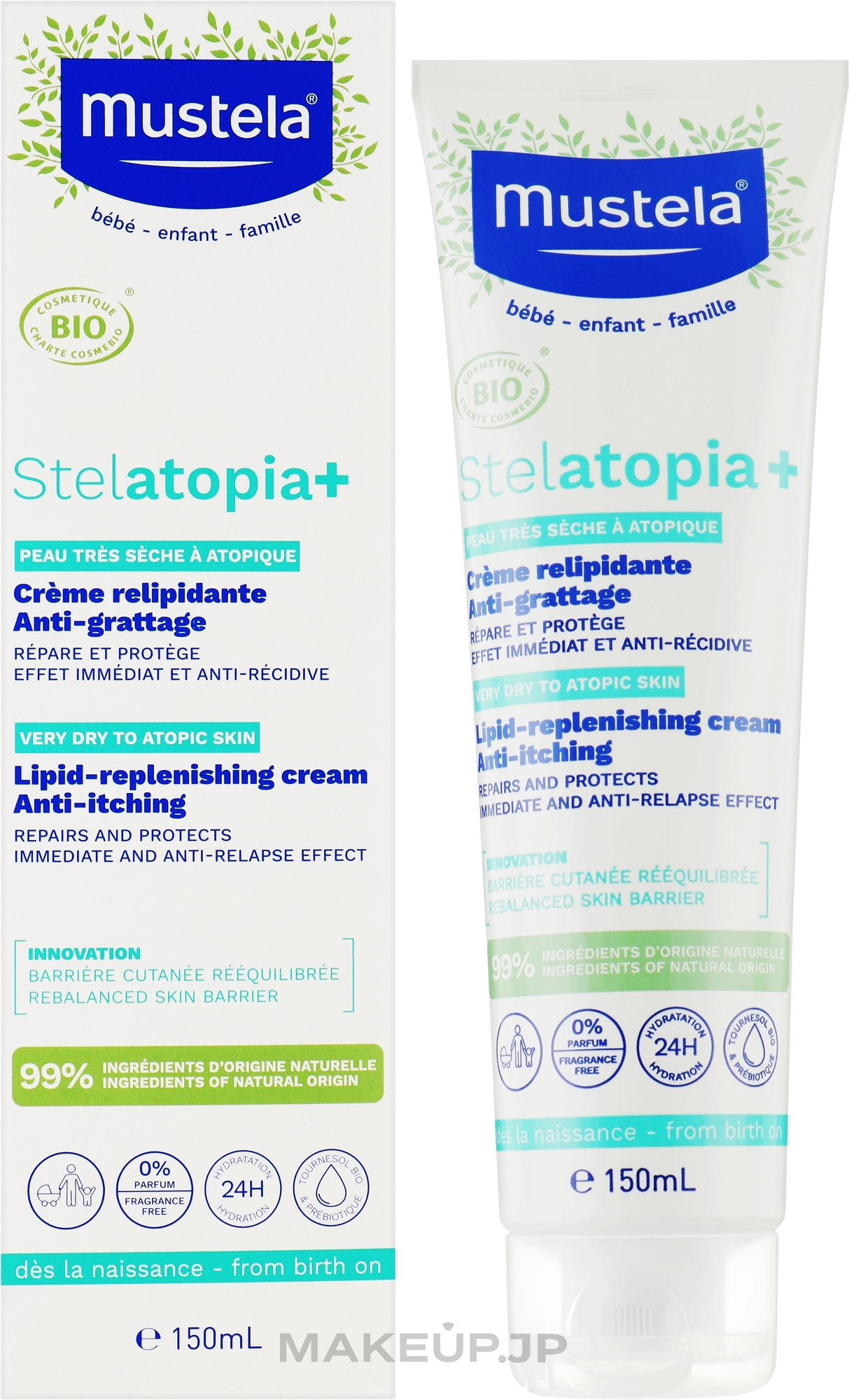 Organic Lipid Repairing Anti-Itching Cream - Mustela Stelatopia+ Organic Lipid-Replenishing Anti-Itching Cream — photo 150 ml