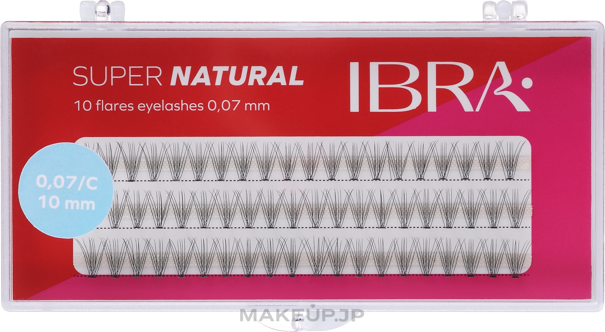 Individual Lashes, C 10mm - Ibra 10 Flares Eyelash Super Natural — photo 60 szt.