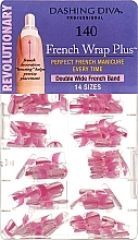 Wide Nail Tips "French Smile + " - Dashing Diva French Wrap Plus Double Wide Color 140 Tips  — photo N2