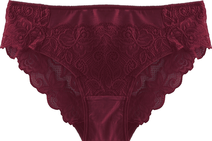 Lace Bikini Panties 'Figi', 1 pc, burgundy - Moraj — photo N2