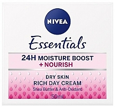 Fragrances, Perfumes, Cosmetics Nourishing Day Face Cream - Nivea Essentials 24 Moisture Boost + Nourish Day Cream SPF 15