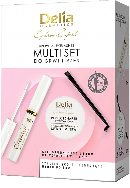 Set - Delia Eyebrow Expert brow & Eyelashes Multi Set (eyelash/cond/7 ml + eyebrow/soap/10 ml) — photo N1