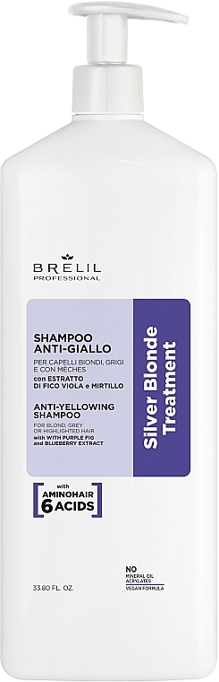 No Yellow Shampoo - Brelil Silver Blonde Treatment Anti-Yellowing Shampoo — photo N2