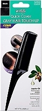Fragrances, Perfumes, Cosmetics Grey Hair Touch Up Comb, black - Kiss Quick Cover Gray Hair Touch Up Comb Black