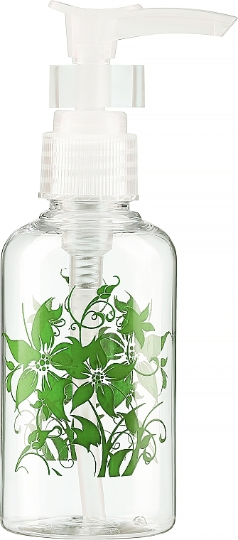 Bottle with Dispenser, 75 ml, green flowers - Top Choice — photo N1