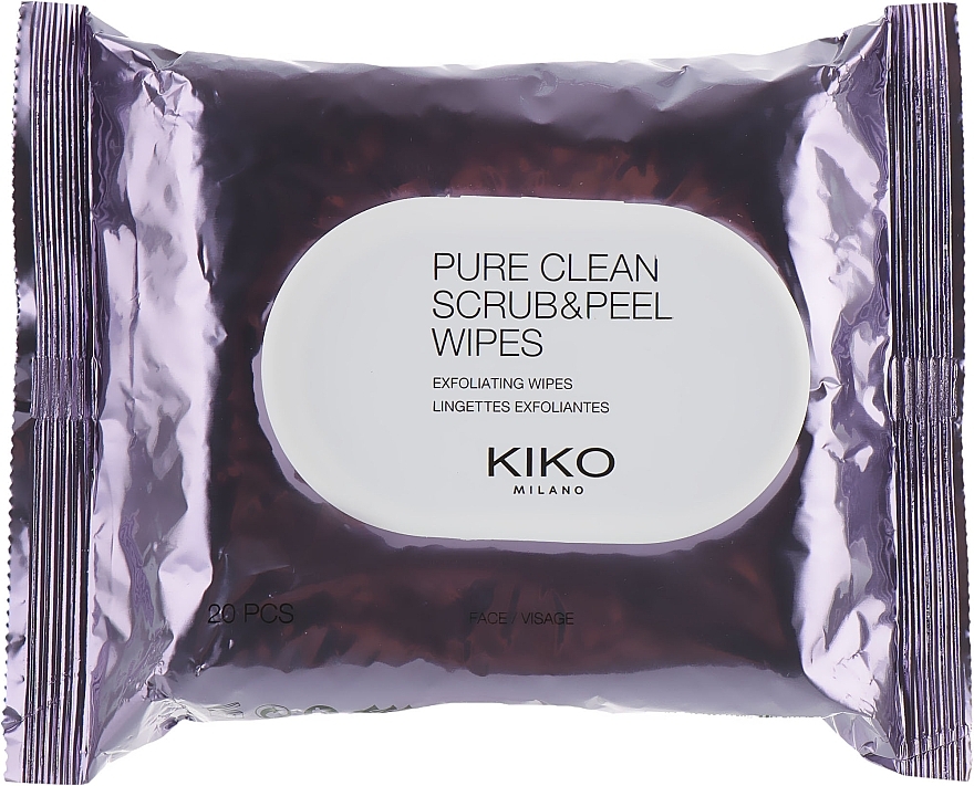 Exfoliating Face Wipes - Kiko Milano Pure Clean Scrub & Peel Wipes — photo N2