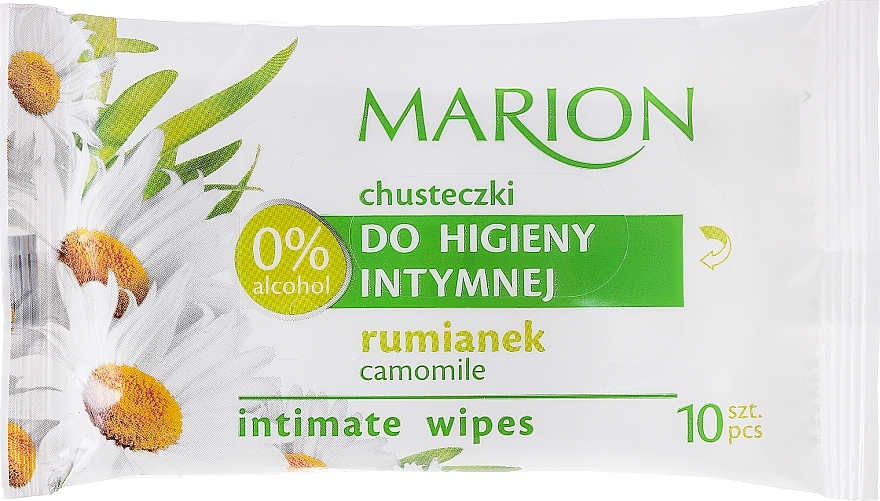 Intimate Wash Wipes with Chamomile Extract, 10 pcs - Marion — photo N2