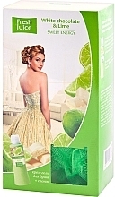 Fragrances, Perfumes, Cosmetics Gift Set - Fresh Juice "White chocolate and Lime" (s/gel/300ml + sponge)