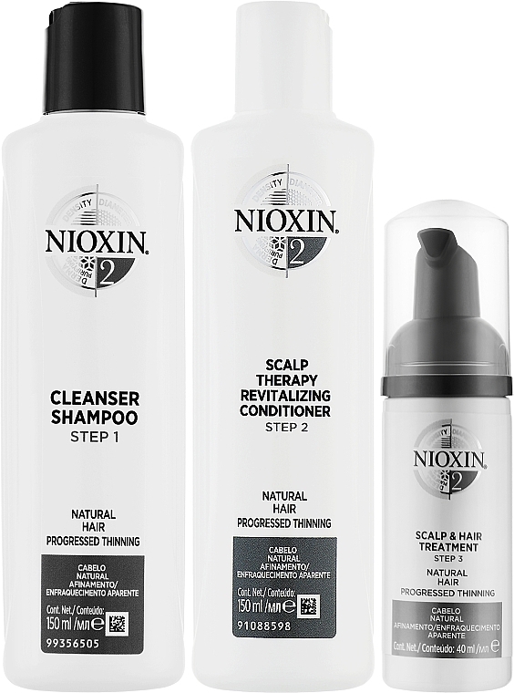 Set - Nioxin Hair System 2 Kit (shm/150ml + cond/150ml + mask/40ml) — photo N2