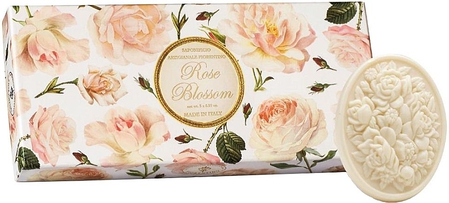 Toilet Soap Set "Rose" - Saponificio Artigianale Fiorentino Rose Blossom (Soap/3x125g) — photo N1