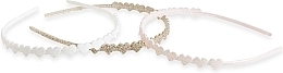 Hair Hoop Set 8904B, 3 pcs, white and gold - Martinelia Door Hanger Hairband — photo N2