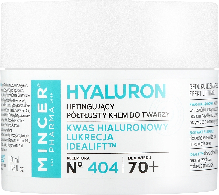 Lifting Anti-Wrinkle Cream with Hyaluronic Acid 70+ - Mincer PharmaFolic Acid Face Cream — photo N2