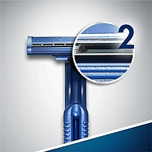 Disposable Shaving Razor Set, 10 pcs - Gillette Blue II Chromium — photo N4