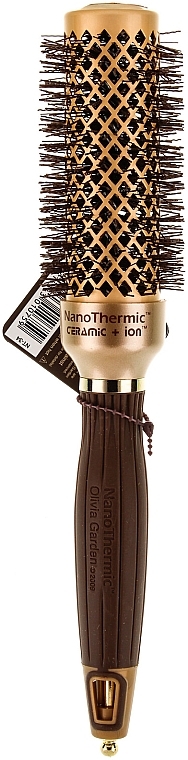 Thermo Brush d 35 mm - Olivia Garden Expert Blowout Shine Wavy Bristles GOLD&BROWN 35 — photo N1