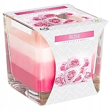 Scented Three-Layer Candle in Glass 'Rose' - Bispol Scented Candle Pink — photo N2