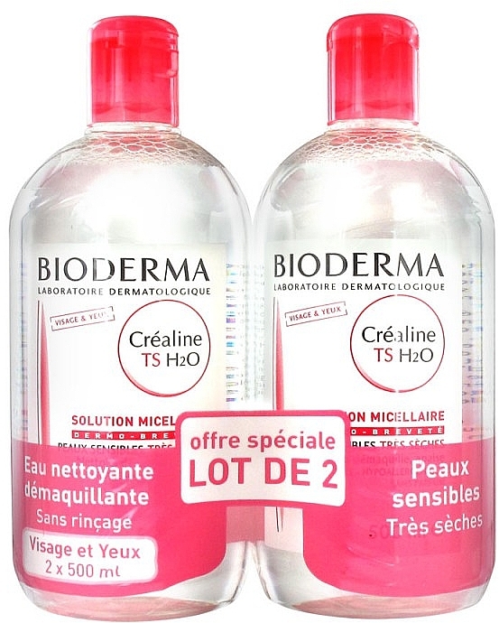 Set - Bioderma Crealine TS H2O Solution Micellair (micellaire/2x500ml) — photo N1