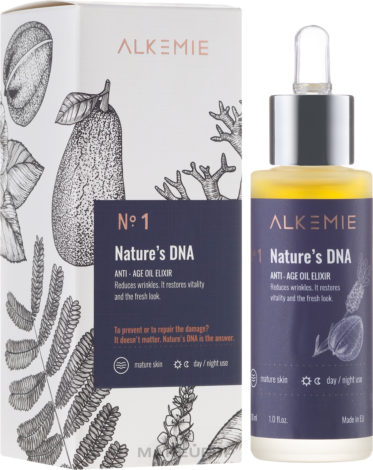 Rejuvenating Face Elixir - Alkmie Nature’s DNA Oil Elixir — photo 30 ml
