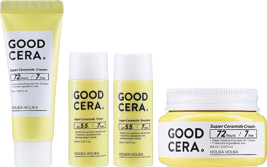 Set - Holika Holika Good Cera Cream Sensitive Gift Set (cr/60ml + toner/20ml + em/20ml + cr/20ml) — photo N10