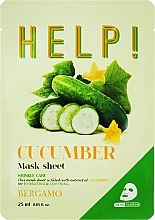 Fragrances, Perfumes, Cosmetics Face Mask with Cucumber Extract - Bergamo HELP! Mask