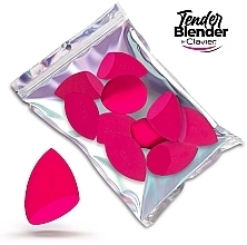 Slanted Makeup Sponge Set, pink - Clavier Tender Blender Super Soft — photo N1