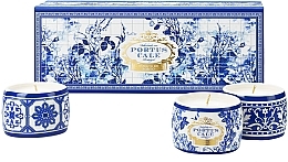 Fragrances, Perfumes, Cosmetics Set - Portus Cale Gold & Blue Fragranced Candle Set (candle/3x70g)