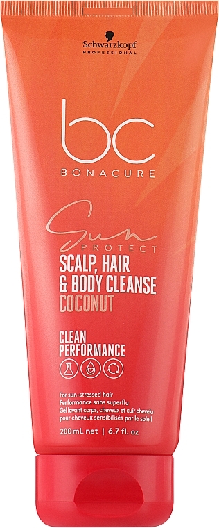 Hair, Scalp and Body Shampoo - Schwarzkopf Professional Bonacure Sun Protect 3-In-1 Scalp, Hair & Body Cleanse Coconut — photo N2