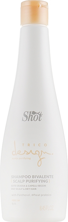 Dual Action Shampoo for Oily Scalp - Shot Trico Design Skin Purifying Bivalente Shampoo — photo N1